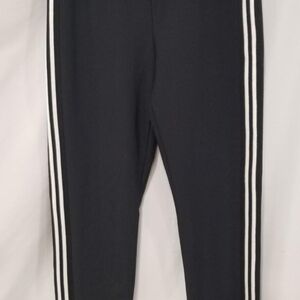 Frank Lyman Design Black Leggings with White Side Stripes